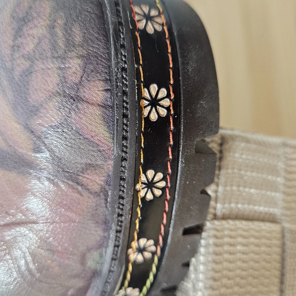 NIB!  L' ARTISTE BY SPRING STEP Floral Heeled Boots, Women's Size 7.5-8 M/ EU 38 - Picture 8 of 12